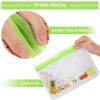green Reusable Food Storage Bags Stand Up - 12 Pack Leakproof Freezer Bags - 4 Washable Gallon Bags + 4 Reusable Sandwich Bags + 4 Reusable Snack Bags