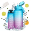 2 Pack Motivational Water Bottle With Straw, 27 oz & 64 oz Water Bottle With Times To Drink, Leakproof BPA & Toxic Free, Perfect For Office, School, G