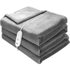 VEVOR Heated Blanket Electric Throw, 72" x 84" Full Size, Soft Flannel Heating Blanket with 10 Hours Timer Auto-off & 5 Heating Levels for Couch Sofa,