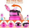 2 Pack Motivational Water Bottle With Straw, 27 oz & 64 oz Water Bottle With Times To Drink, Leakproof BPA & Toxic Free, Perfect For Office, School, G
