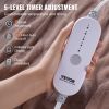 VEVOR Heated Blanket Electric Throw, 84" x 90" Queen Size, Soft Flannel Heating Blanket with 10 Hours Timer Auto-off & 5 Heating Levels, Dual Control,