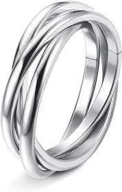Stainless Steel Spinner Rings for Anxiety Fidget Band Rings for Women Wave Ring Celtic Stress Relieving Reduce Anxiety