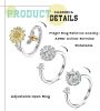 Fidget Spinner Rings for Women Flower Evil Eye Cat Cubic Adjustable Rotatable Calming Worry Meditation Ring Anxiety Stress Boredom Relieving Ring Size