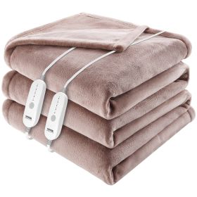 VEVOR Heated Blanket Electric Throw, 84" x 90" Queen Size, Soft Flannel Heating Blanket with 10 Hours Timer Auto-off & 5 Heating Levels, Dual Control,