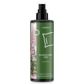 All-Natural Recharge Pillow & Linen Spray – 4oz Aromatherapy Mist with Eucalyptus, Rosemary & Mint for Relaxation & Stress Relief – Water-Based, Chemi