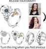 Fidget Spinner Rings for Women Men 316L Stainless Anxiety Rings for Stress Relieving Wedding Promise Rings Set Size 5
