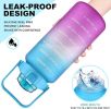 2 Pack Motivational Water Bottle With Straw, 27 oz & 64 oz Water Bottle With Times To Drink, Leakproof BPA & Toxic Free, Perfect For Office, School, G