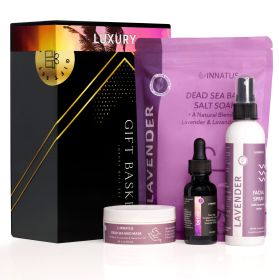 Luxury Dead Sea Spa Gift Set - Bath Salt, Facial Spray, Mud Mask & Essential Oil - Aromatherapy & Skincare Collection for Relaxation, Hydration & Deto