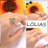 Fidget Spinner Rings for Women Flower Evil Eye Cat Cubic Adjustable Rotatable Calming Worry Meditation Ring Anxiety Stress Boredom Relieving Ring Size