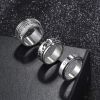 3Pcs Stress Relieving Meditation Spinner Ring Boho for Women Mens Stainless Fidget Band Cool Rings Moon Star Celtic Size 7