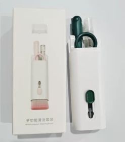 Multifunctional Bluetooth Headset Cleaning Pen Set Keyboard Cleaner Cleaning Tools Cleaner Keycap Puller Kit (Color: Dark green)