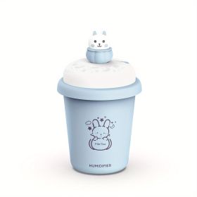 1pc Mini Air Humidifier 300ml; USB Desktop Humidifier; Ultrasonic Aromatherapy Essential Oil Diffuser; Ultra Quiet; Suitable For Car; Bedroom; Office (Color: Blue)